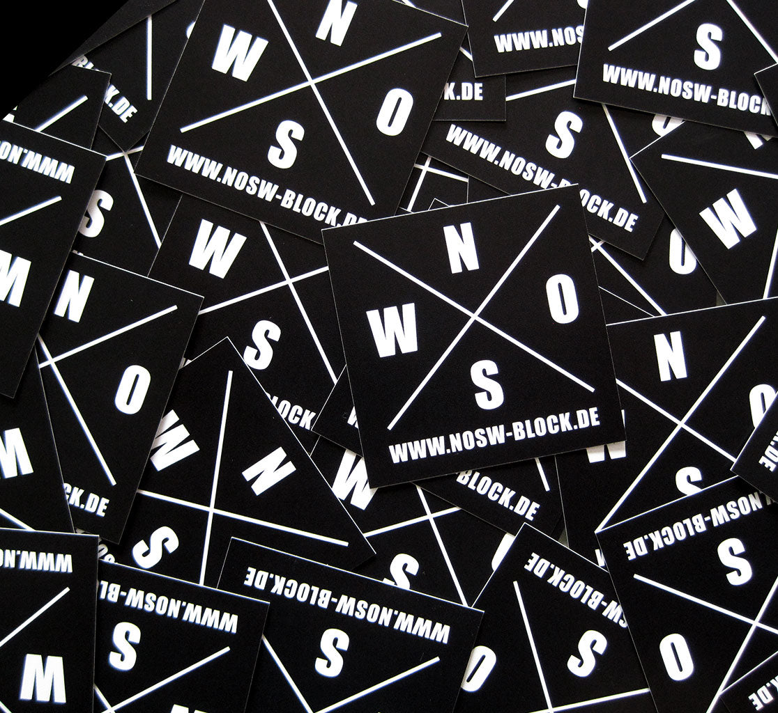 N.O.S.W. BLOCK 50 LOGO-ICON Aufkleber / Sticker schwarz (5 x 5 cm)