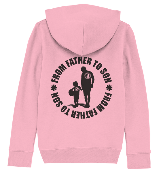 N.O.S.W. BLOCK Fanblock Hoodie "FROM FATHER TO SON" Kids Organic Hoodie cotton pink