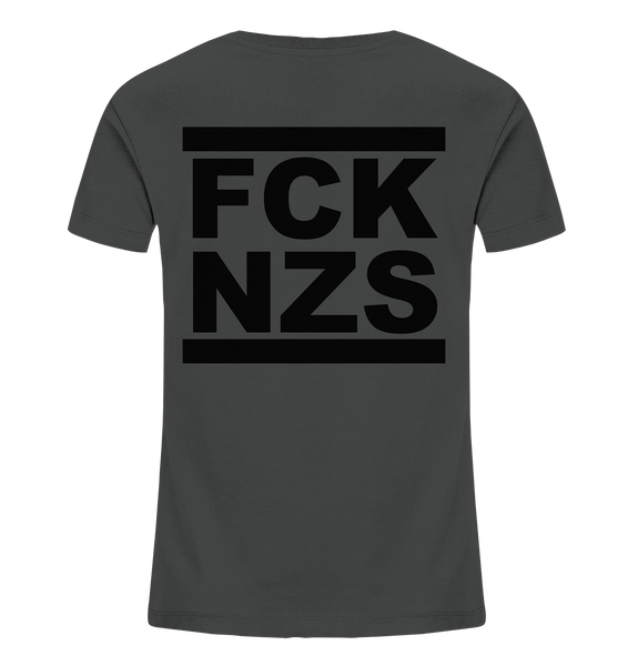 N.O.S.W. BLOCK Gegen Rechts Shirt "FCK NZS" beidseitig bedrucktes Kids Organic T-Shirt anthrazit