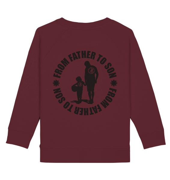 N.O.S.W. BLOCK Fanblock Sweater "FROM FATHER TO SON" Kids Organic Sweatshirt weinrot