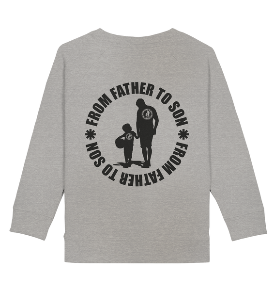 N.O.S.W. BLOCK Fanblock Sweater "FROM FATHER TO SON" Kids Organic Sweatshirt heather grau