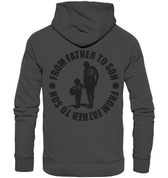 N.O.S.W. BLOCK Fanblock Hoodie "FROM FATHER TO SON" Männer Organic Fashion Kapuzenpullover anthrazit