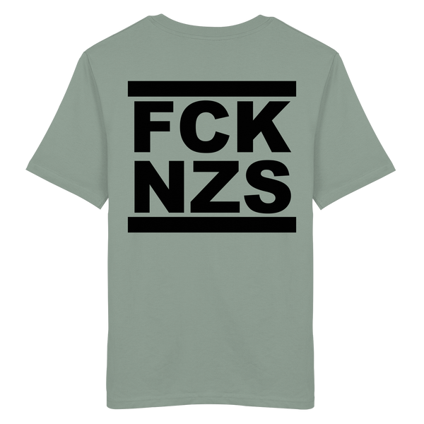 N.O.S.W. BLOCK Gegen Rechts Shirt "FCK NZS" beidseitig bedrucktes Männer Organic T-Shirt aloe