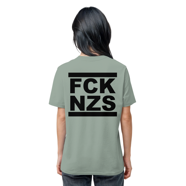 N.O.S.W. BLOCK Gegen Rechts Shirt "FCK NZS" beidseitig bedrucktes Männer Organic T-Shirt aloe