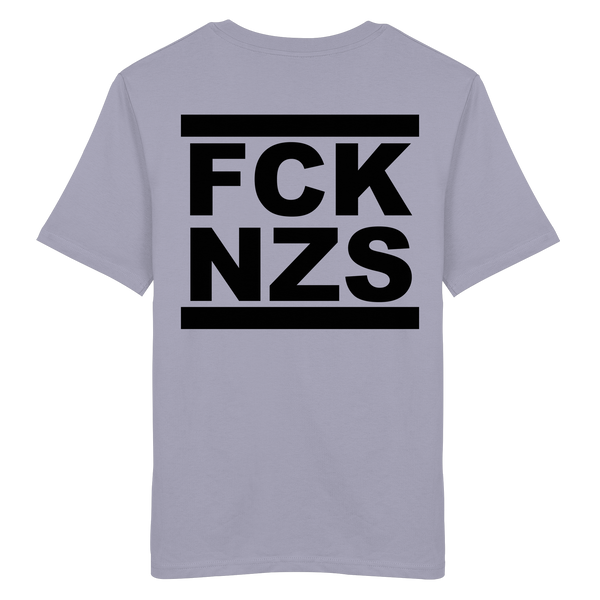 N.O.S.W. BLOCK Gegen Rechts Shirt "FCK NZS" beidseitig bedrucktes Männer Organic T-Shirt lavender