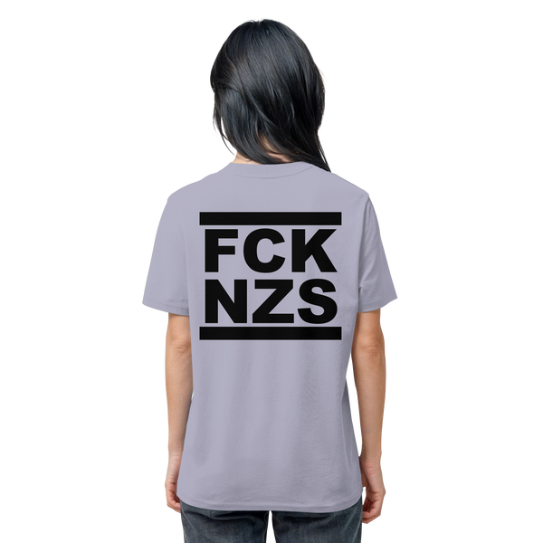 N.O.S.W. BLOCK Gegen Rechts Shirt "FCK NZS" beidseitig bedrucktes Männer Organic T-Shirt lavender