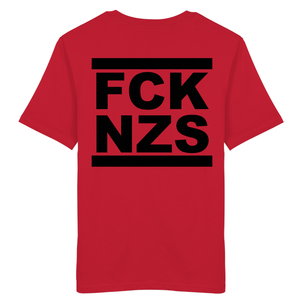 N.O.S.W. BLOCK Gegen Rechts Shirt "FCK NZS" beidseitig bedrucktes Männer Organic T-Shirt red