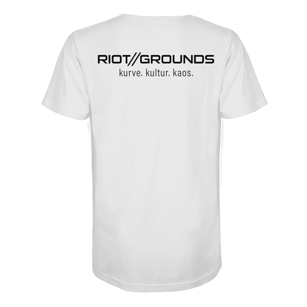 RIOT//GROUNDS Shirt "R//G kultur. kurve. kaos." beidseitig bedrucktes Organic T-Shirt (100 % Bio Baumwolle)