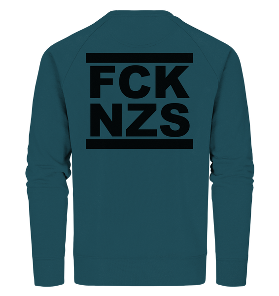 N.O.S.W. BLOCK Gegen Rechts Sweater "FCK NZS" beidseitig bedrucktes Männer Organic Sweatshirt stargazer