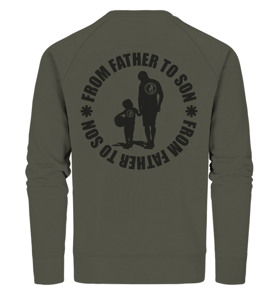 N.O.S.W. BLOCK Fanblock Sweater "FROM FATHER TO SON" Männer Organic Sweatshirt khaki