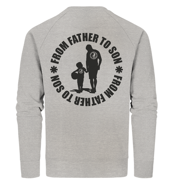 N.O.S.W. BLOCK Fanblock Sweater "FROM FATHER TO SON" Männer Organic Sweatshirt heather grau