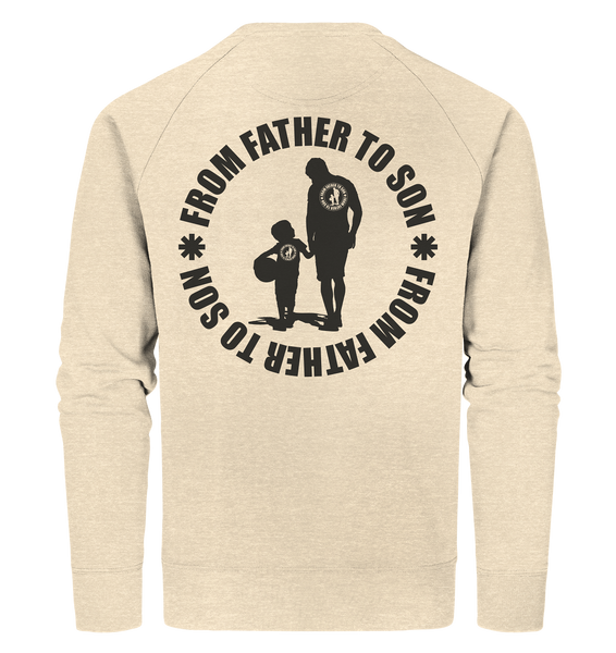 N.O.S.W. BLOCK Fanblock Sweater "FROM FATHER TO SON" Männer Organic Sweatshirt natural raw