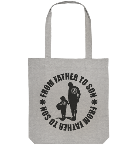 N.O.S.W. BLOCK Fanblock Tote-Bag "FROM FATHER TO SON" Organic Baumwolltasche heather grau