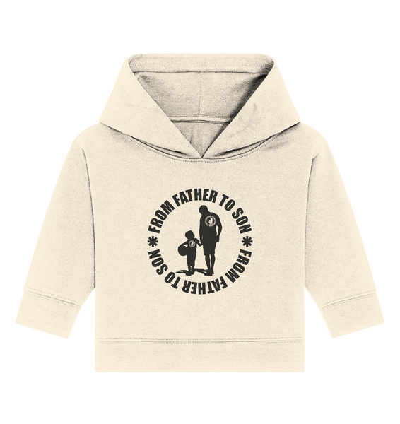 Fanblock Baby Hoodie "FROM FATHER TO SON" Organic Baby Kapuzenpullover natural raw