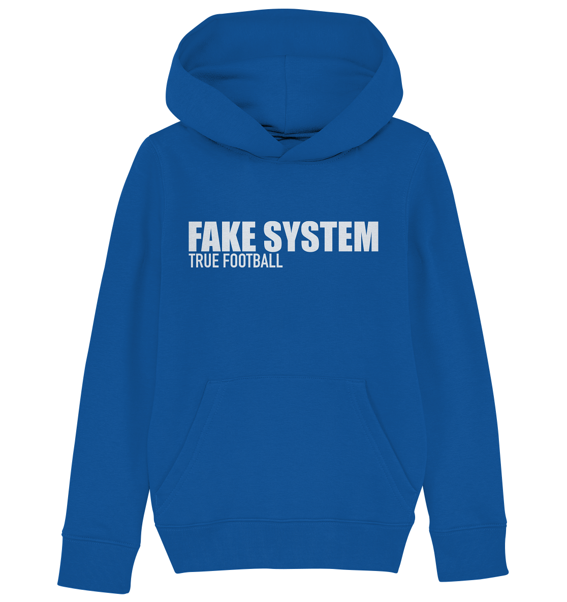 BLOCK.FC Hoodie "FAKE SYSTEM TRUE FOOTBALL" Männer Organic Fashion Kapuzenpullover blau