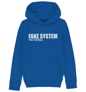 BLOCK.FC Hoodie "FAKE SYSTEM TRUE FOOTBALL" Männer Organic Fashion Kapuzenpullover blau