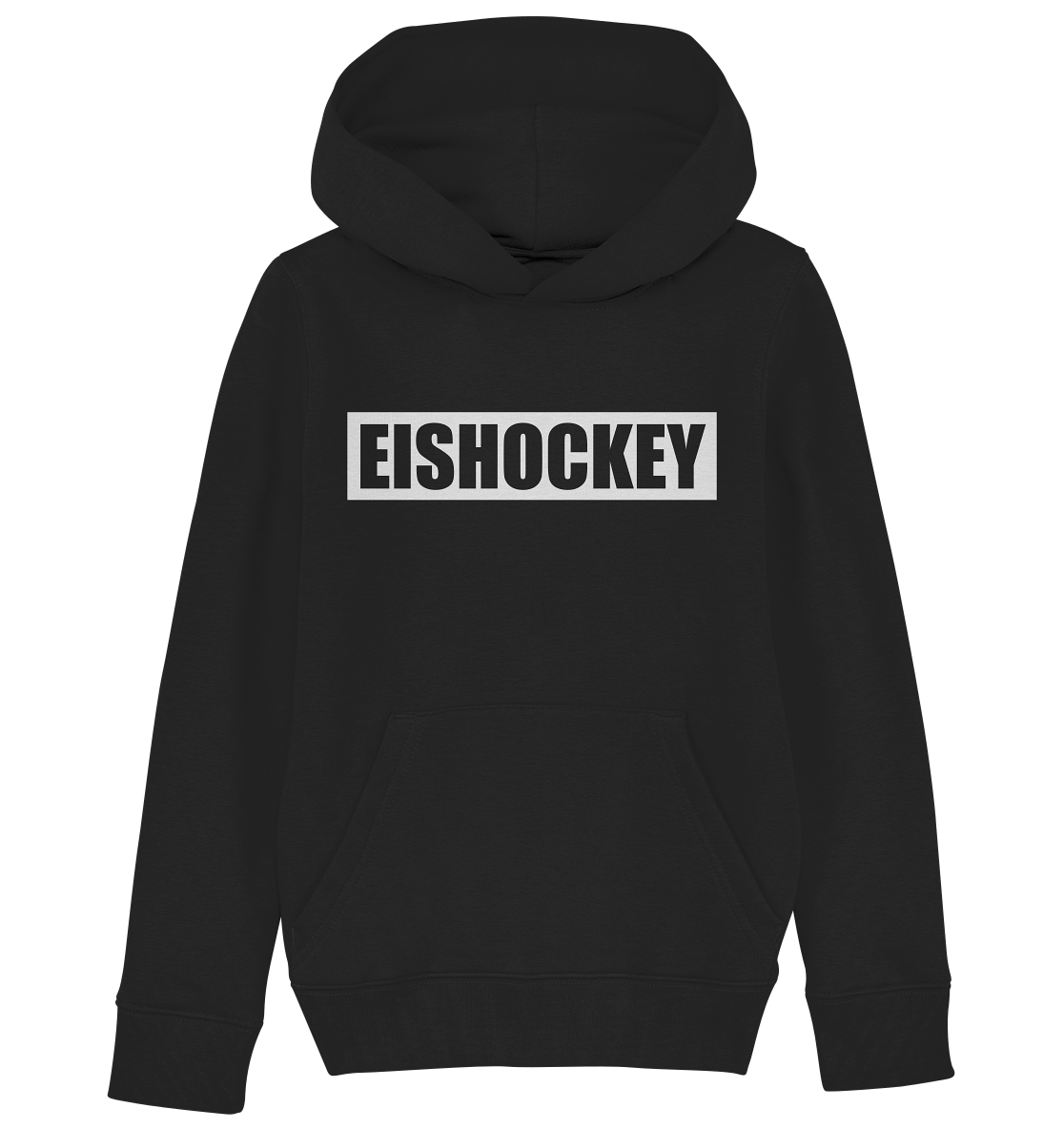 N.O.S.W. BLOCK Teamsport Hoodie "EISHOCKEY" Kids UNISEX Organic Kapuzenpullover black