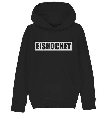 N.O.S.W. BLOCK Teamsport Hoodie "EISHOCKEY" Kids UNISEX Organic Kapuzenpullover black