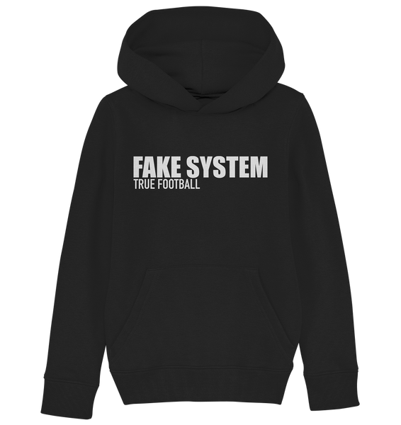 BLOCK.FC Hoodie "FAKE SYSTEM TRUE FOOTBALL" Männer Organic Fashion Kapuzenpullover schwarz