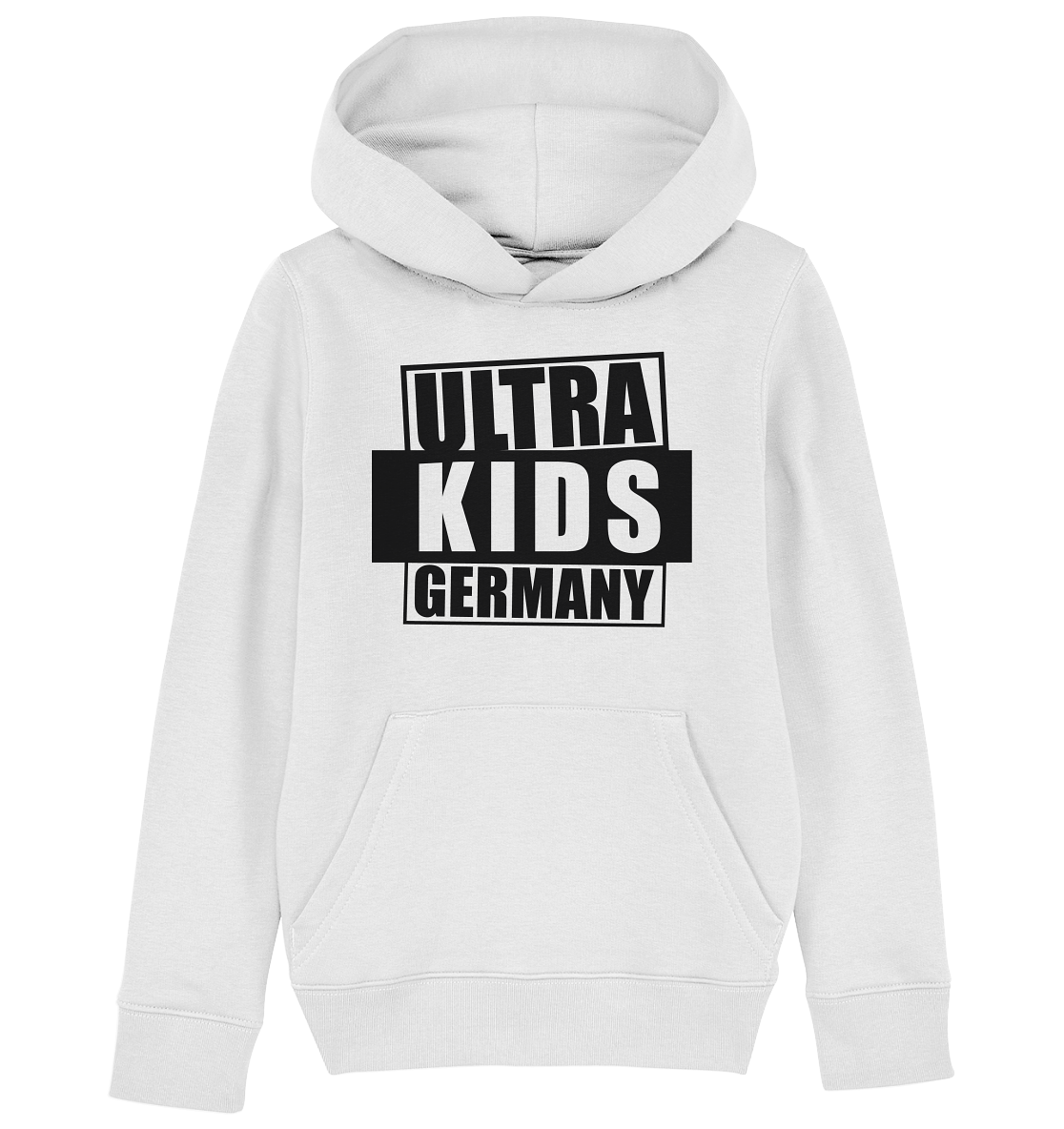 N.O.S.W. BLOCK Ultras Hoodie "ULTRA KIDS GERMANY" Kids UNISEX Organic Kapuzenpullover white