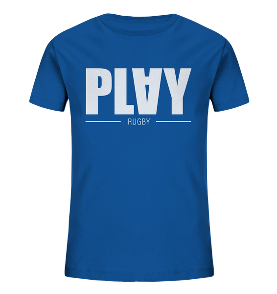 N.O.S.W. BLOCK Fanblock Shirt "PLAY RUGBY" Kids UNISEX Organic T-Shirt blau