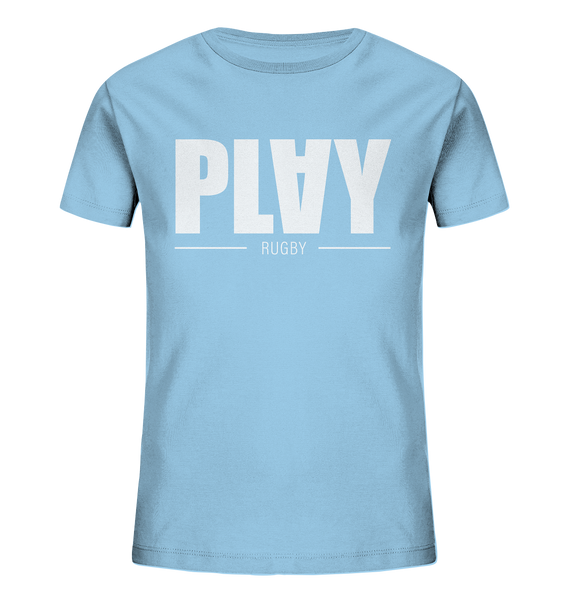 N.O.S.W. BLOCK Fanblock Shirt "PLAY RUGBY" Kids UNISEX Organic T-Shirt himmelblau