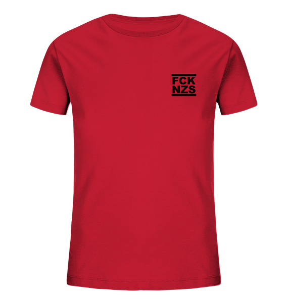 N.O.S.W. BLOCK Gegen Rechts Shirt "FCK NZS" beidseitig bedrucktes Kids Organic T-Shirt rot