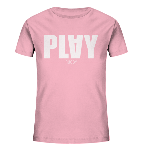 N.O.S.W. BLOCK Fanblock Shirt "PLAY RUGBY" Kids UNISEX Organic T-Shirt cotton pink