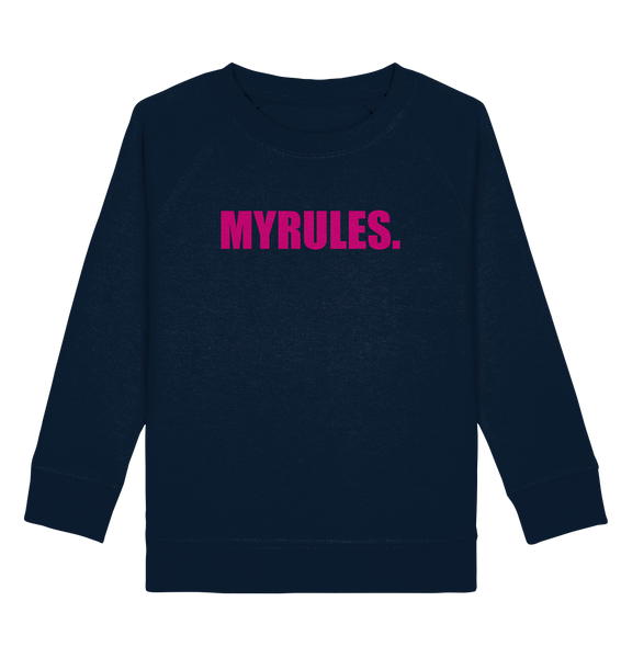 N.O.S.W. BLOCK Sweater "MYRULES." Kids Organic Sweatshirt navy