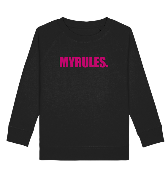 N.O.S.W. BLOCK Sweater "MYRULES." Kids Organic Sweatshirt schwarz