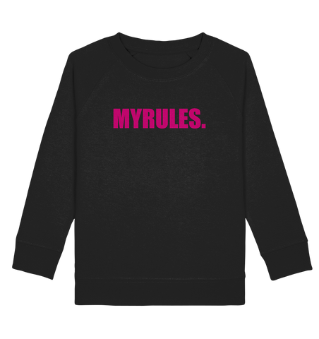 N.O.S.W. BLOCK Sweater "MYRULES." Kids Organic Sweatshirt schwarz