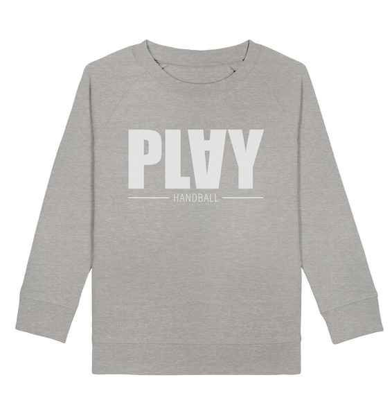 N.O.S.W. BLOCK Fanblock Sweater "PLAY HANDBALL" Kids UNISEX Organic Sweatshirt heather grau