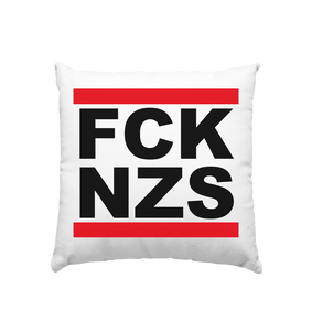 N.O.S.W. BLOCK Gegen Rechts Homestuff Kissen "FCK NZS" Kissenbezug mit Füllung 40 x 40 cm weiss