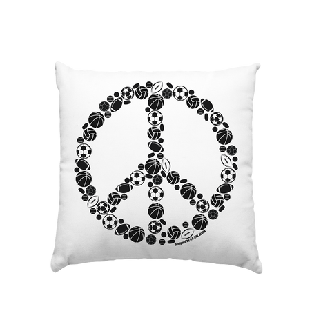 N.O.S.W. BLOCK Homestuff Kissen "SPORTS FOR PEACE" Kissenbezug mit Füllung 40 x 40 cm weiss