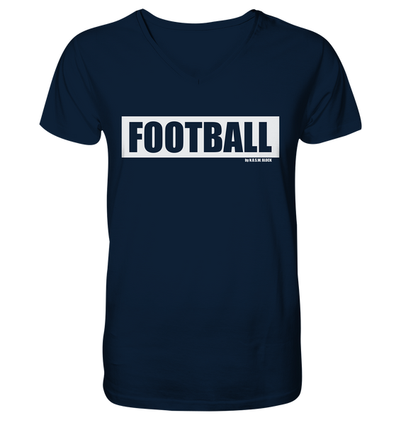 N.O.S.W. BLOCK Teamsport Shirt "FOOTBALL" Männer Organic V-Neck T-Shirt navy