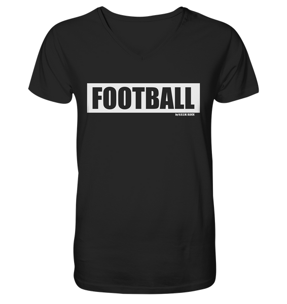 N.O.S.W. BLOCK Teamsport Shirt "FOOTBALL" Männer Organic V-Neck T-Shirt schwarz