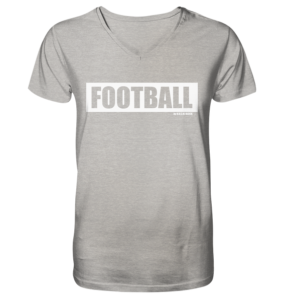N.O.S.W. BLOCK Teamsport Shirt "FOOTBALL" Männer Organic V-Neck T-Shirt heather grau