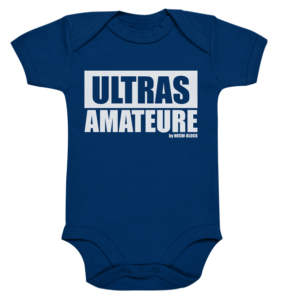 NO.S.W. BLOCK Ultras Body "ULTRAS AMATEURE" Organic Baby Bodysuite nautical blue