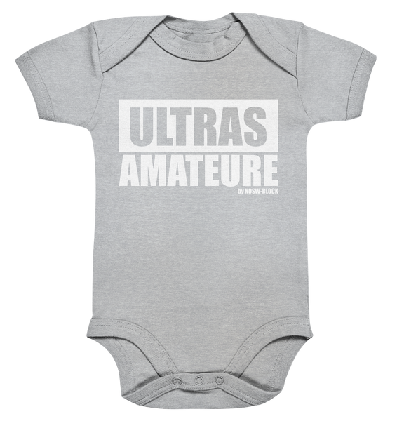 NO.S.W. BLOCK Ultras Body "ULTRAS AMATEURE" Organic Baby Bodysuite heather grey