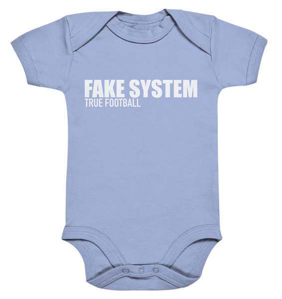 BLOCK.FC Hoodie "FAKE SYSTEM TRUE FOOTBALL" Männer Organic Fashion Kapuzenpullover (85% Bio-Baumwolle, 15% recyceltes Polyester) - Organic Baby Bodysuite