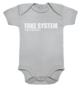 BLOCK.FC Hoodie "FAKE SYSTEM TRUE FOOTBALL" Männer Organic Fashion Kapuzenpullover (85% Bio-Baumwolle, 15% recyceltes Polyester) - Organic Baby Bodysuite
