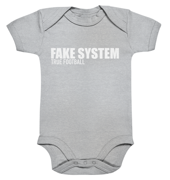 BLOCK.FC Hoodie "FAKE SYSTEM TRUE FOOTBALL" Männer Organic Fashion Kapuzenpullover (85% Bio-Baumwolle, 15% recyceltes Polyester) - Organic Baby Bodysuite