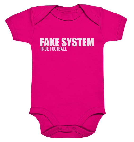 BLOCK.FC Hoodie "FAKE SYSTEM TRUE FOOTBALL" Männer Organic Fashion Kapuzenpullover (85% Bio-Baumwolle, 15% recyceltes Polyester) - Organic Baby Bodysuite