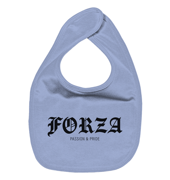 RIOT//GROUNDS Lätzchen "FORZA PASSION & PRIDE" Organic Baby-Lätzchen dusty blue