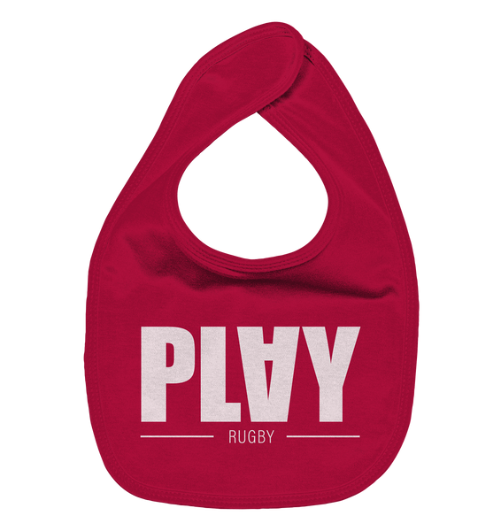 N.O.S.W. BLOCK Lätzchen "PLAY RUGBY" Organic Baby-Lätzchen red