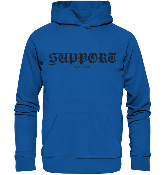 RIOT//GROUNDS Fanblock Hoodie „SUPPORT LOUD & PROUD“ – royal blue