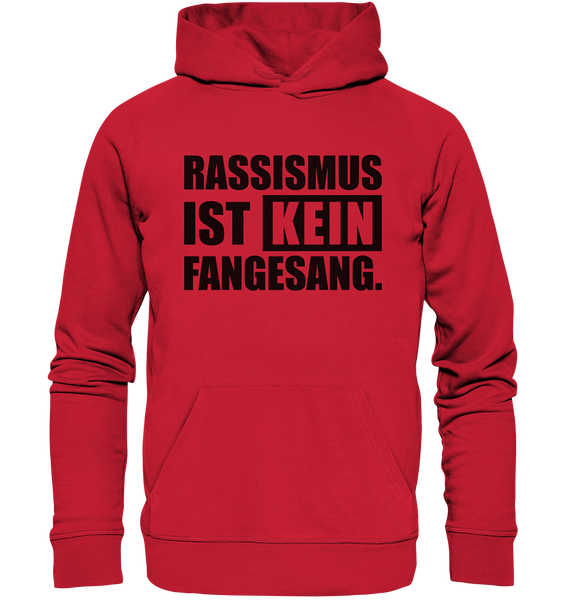 N.O.S.W. BLOCK Fanblock Hoodie "RASSISMUS IST KEIN FANGESANG." Männer Organic Basic Kapuzenpullover rot