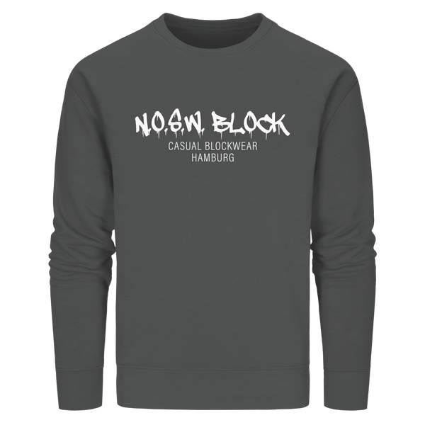 N.O.S.W. BLOCK Sweater "N.O.S.W. BLOCK CASUAL BLOCKWEAR HAMBURG" Männer Organic Kapuzenpullover anthracite