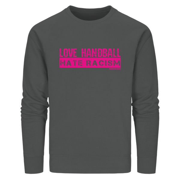 "LOVE HANDBALL HATE RACISM" magenta - Organic Basic Unisex Sweatshirt