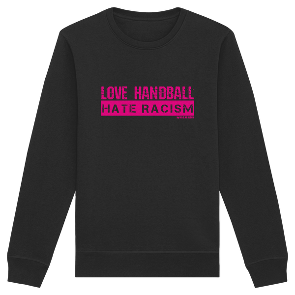 "LOVE HANDBALL HATE RACISM" magenta - Organic Basic Unisex Sweatshirt